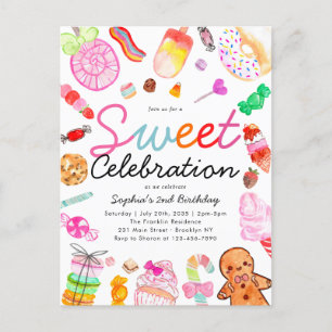Carte Postale Sweet Celebration Candy Kids Candyland Anniversair