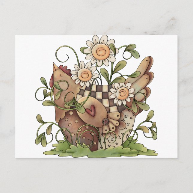 Carte Postale Sweet Daisy Hen (Devant)