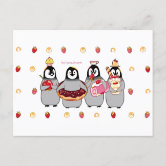 Carte postale Sweet Dessert Penguins