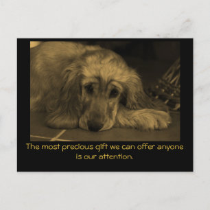 Carte Postale Sweet Dog avec Citation Inspirationnelle.