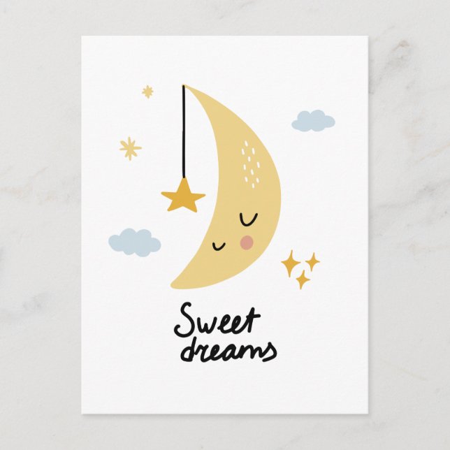 Carte Postale Sweet Dreams Moon & Stars (Devant)