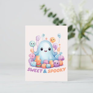 Carte Postale Sweet & Éffrayant - Cute Pastel Blue Ghoul