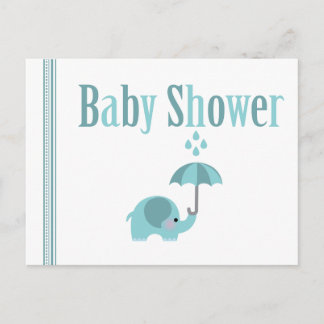Carte Postale Sweet éléphant bleu garçons baby shower invitation