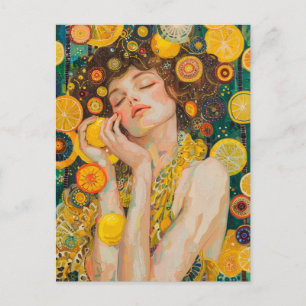 Carte Postale Sweet Lemon Dreams Klimt Style AI