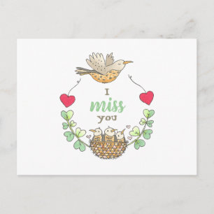 Carte Postale Sweet Little Birds Je Vous Manque Professeur