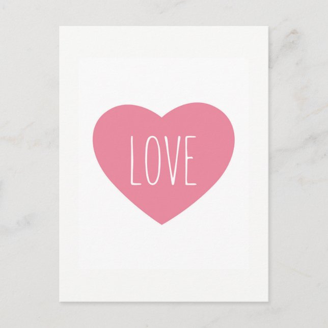 Carte Postale Sweet lovely pink heart love (Devant)