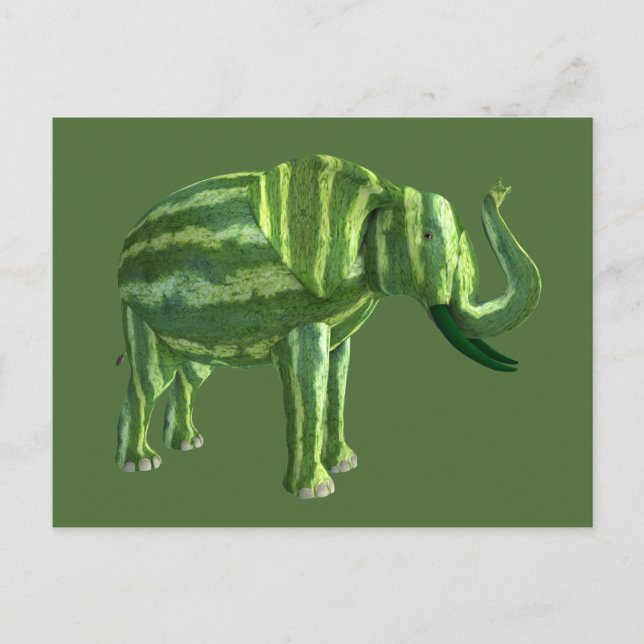 Carte Postale Sweet National Watermelon Day Elephant (Devant)