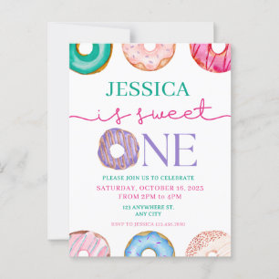 Carte Postale Sweet One gâteaux en aquarelle 1er anniversaire