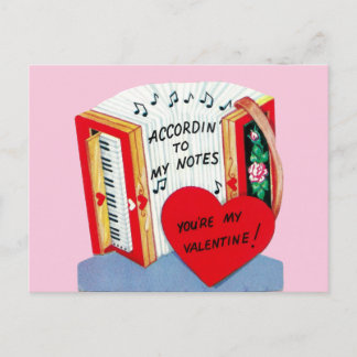 Carte Postale Sweet Vintage Musical Valentine's Day Love Card