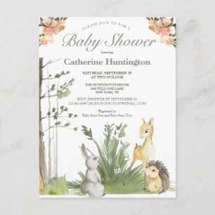 Carte Postale Sweet Woodland Animaux Baby showers Livres pour bé