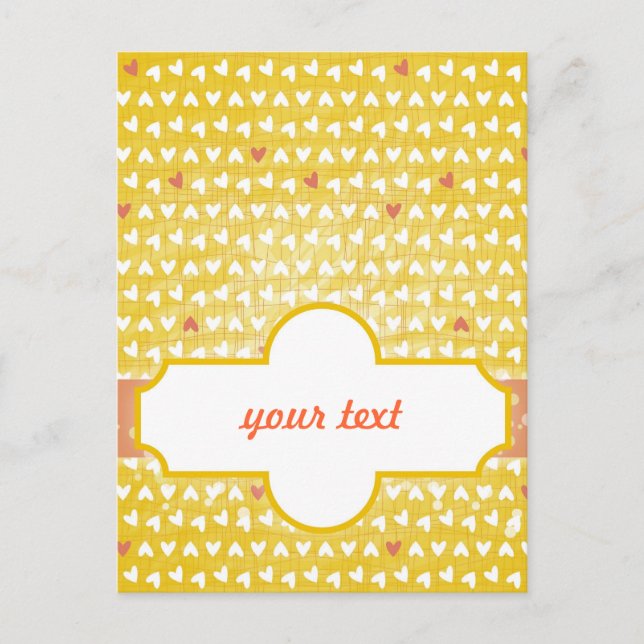 Carte Postale sweet yellow little hearts (Devant)