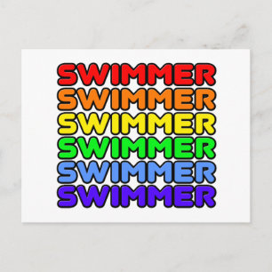 Carte Postale Swimmer arc-en-ciel