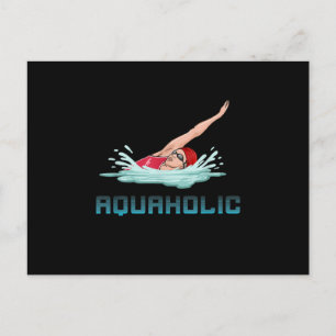 Carte Postale Swimming Cap Goggles Swim Love Funny Swimmer Girl