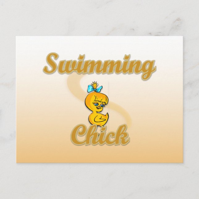 Carte Postale Swimming Chick (Devant)