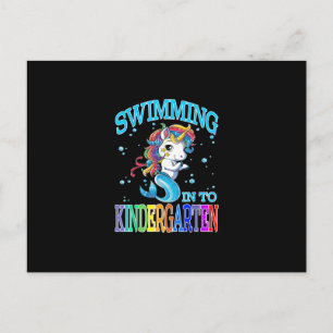 Carte Postale Swimming Into Kindergarten Unicorn Mermaid T-shirt