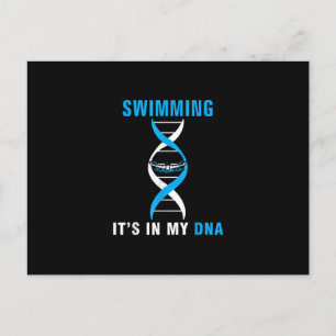 Carte Postale Swimming Its In My DNA Funny Swimer Cool Love