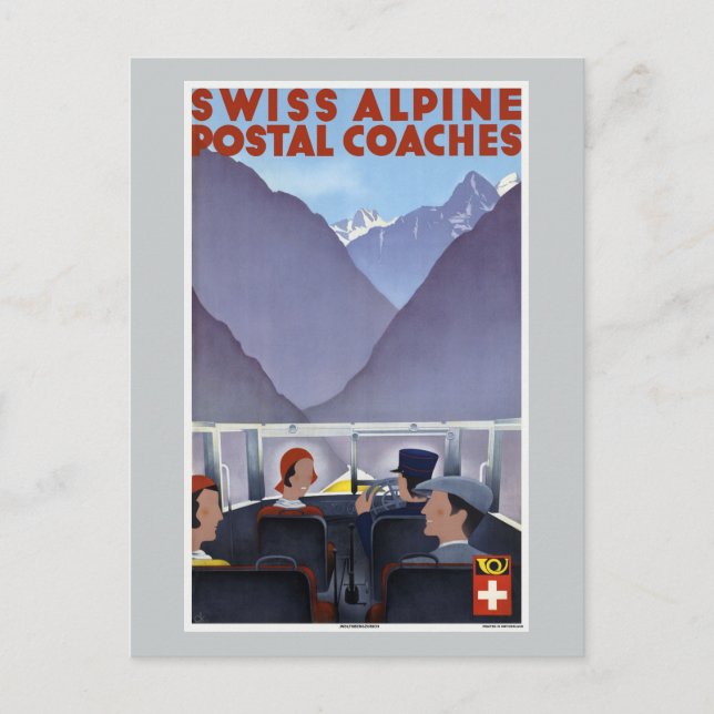 Carte Postale Swiss Alpine Poaches Coaches Suisse (Devant)