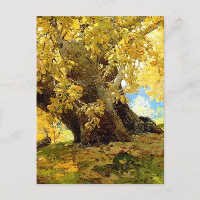 Carte Postale Sycomore en automne par Edgar Payne (Devant)