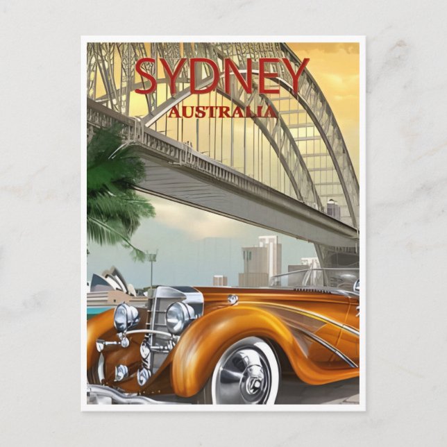 Carte Postale Sydney Australia Travel Art Vintage (Devant)