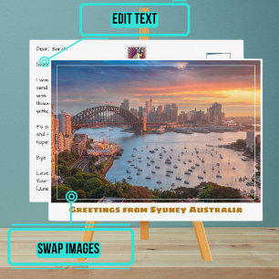 Carte Postale Sydney Australie avec Wide Harbour