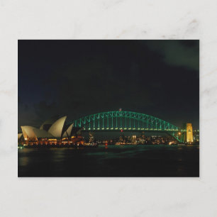 Carte Postale Sydney Bridge et Opera House la nuit, Australie