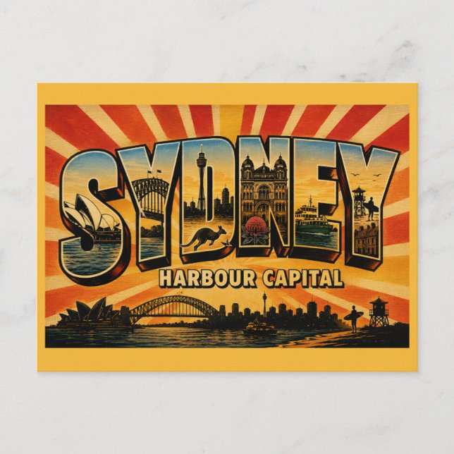 Carte Postale Sydney Harbour Capital Vintage (Devant)