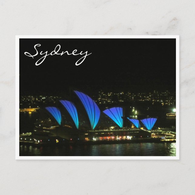 Carte Postale sydney opéra bleu vif (Devant)