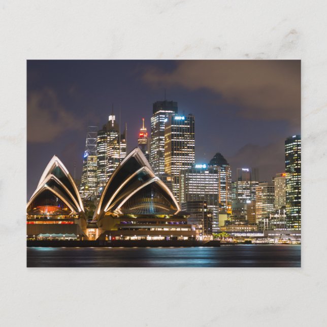 Carte Postale Sydney Opera house & cityscape at night, Australia (Devant)