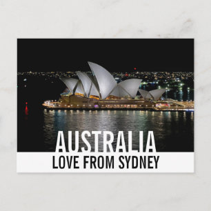 Carte Postale Sydney Opera House de nuit Amour d'Australie