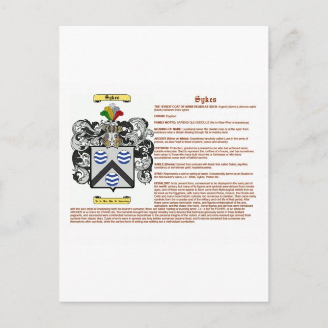 Carte Postale sykes (signification) (Devant)