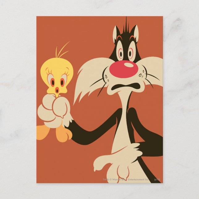 Carte Postale SYLVESTER™ avec TWEETY™ (Devant)