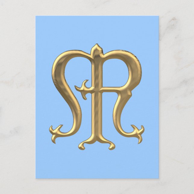 Carte Postale Symbole "3-D" en or de la Vierge Marie (Devant)