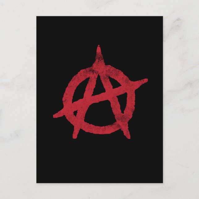 Carte Postale symbole anarchique 'cercle a' (Devant)
