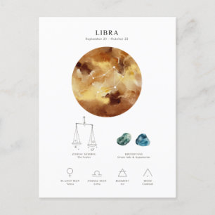 Carte Postale Symbole astrologique de la Libra