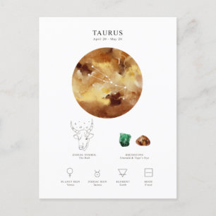 Carte Postale Symbole astrologique de Taurus