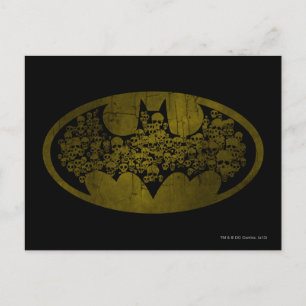 Carte Postale Symbole Batman   Crânes dans le logo de chaume