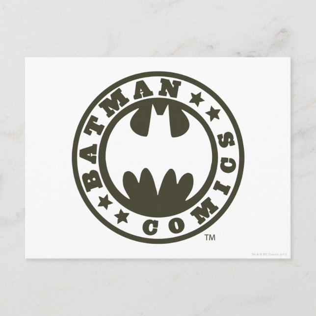 Carte Postale Symbole Batman | Logo de la bande dessinée (Devant)