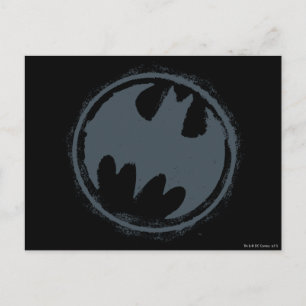 Carte Postale Symbole Batman Logo Grey Grunge