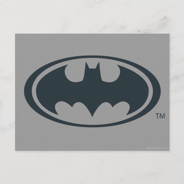 Carte Postale Symbole Batman | Logo noir et blanc (Devant)