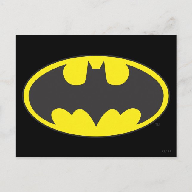 Carte Postale Symbole Batman | Logo Oval de chauve-souris (Devant)