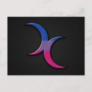 Carte Postale Symbole Bisexual Fierté Drapeau couleur Crescent M