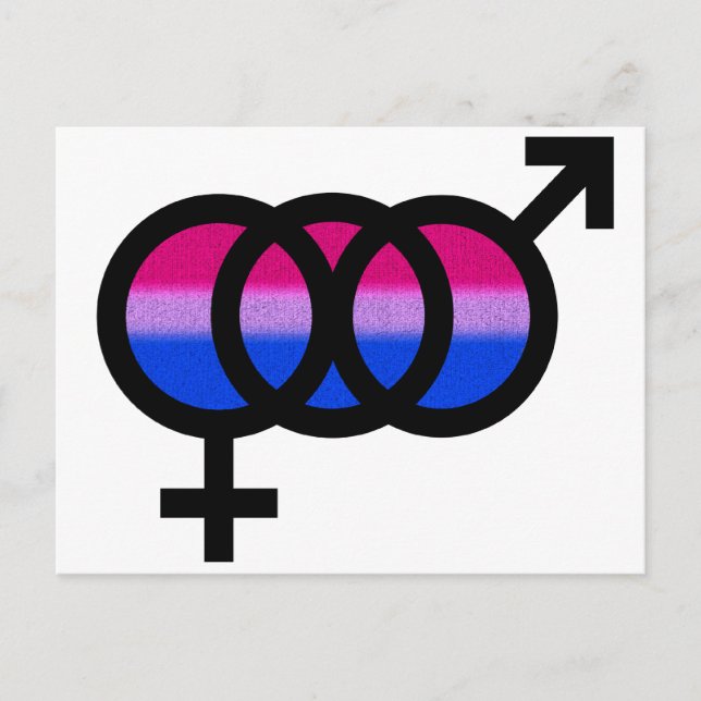 Carte Postale Symbole bisexuel (Devant)