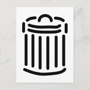 Carte Postale Symbole Black Trash Can