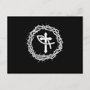 Carte Postale Symbole christianisme Croix Poisson Jésus Christ D