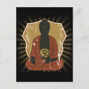 Carte Postale Symbole de Buddha Meditating Om