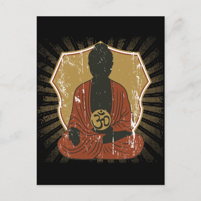 Carte Postale Symbole de Buddha Meditating Om (Devant)