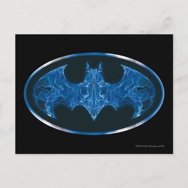 Carte Postale Symbole de chauve-souris à fumée bleue (Devant)