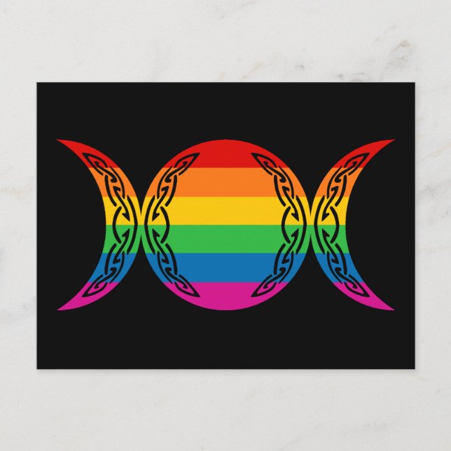 Carte Postale Symbole de déesse triple arc-en-ciel (Devant)