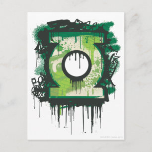 Carte Postale Symbole de graffiti à lanterne verte