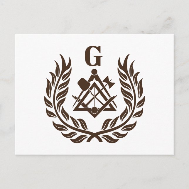 Carte Postale symbole de la franc-maçonnerie (Devant)